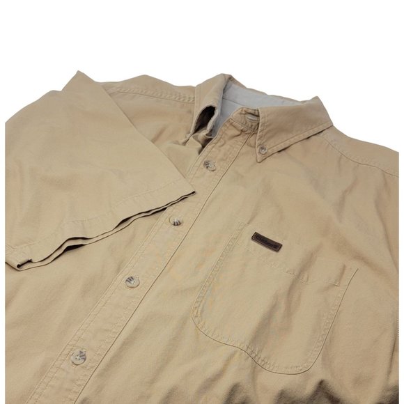 Carhartt Button Down Short Sleeve‎ Tan Work Shirt - Picture 1 of 7
